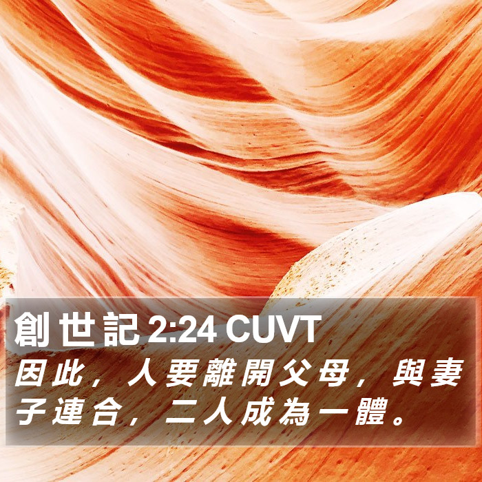 創 世 記 2:24 CUVT Bible Study