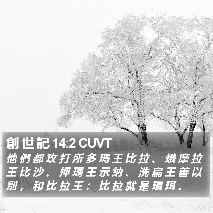 創 世 記 14:2 CUVT Bible Study