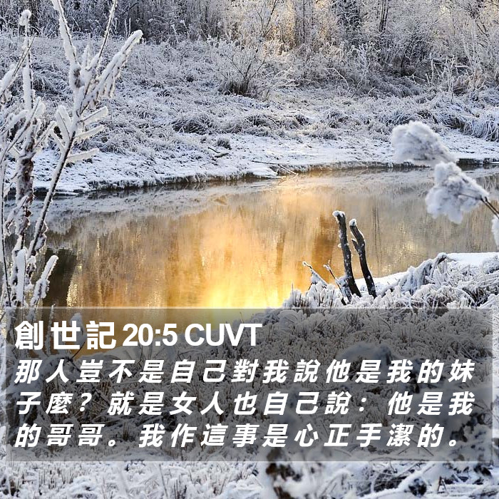 創 世 記 20:5 CUVT Bible Study