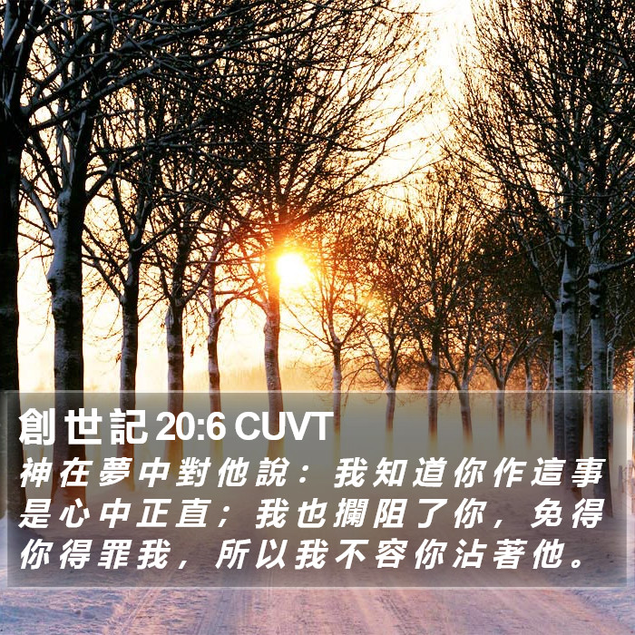 創 世 記 20:6 CUVT Bible Study