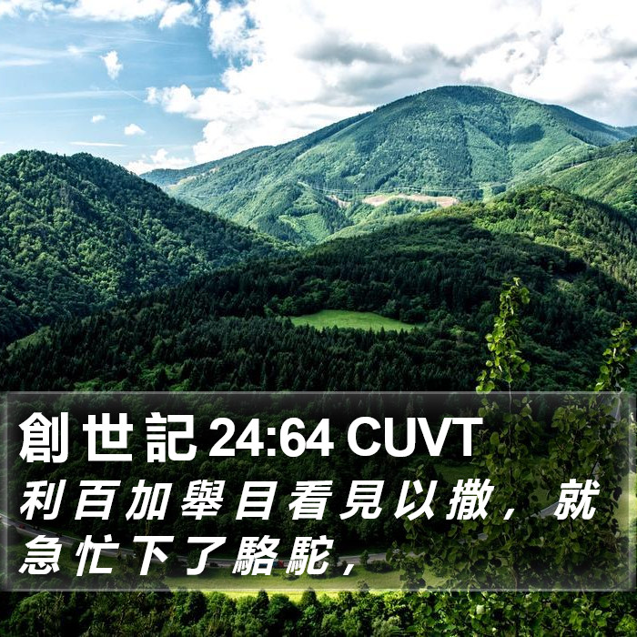 創 世 記 24:64 CUVT Bible Study