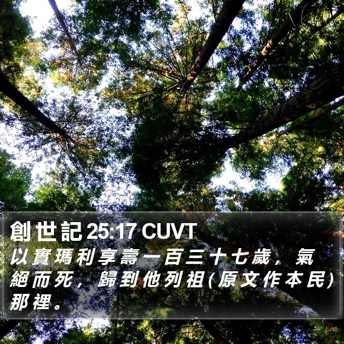 創 世 記 25:17 CUVT Bible Study