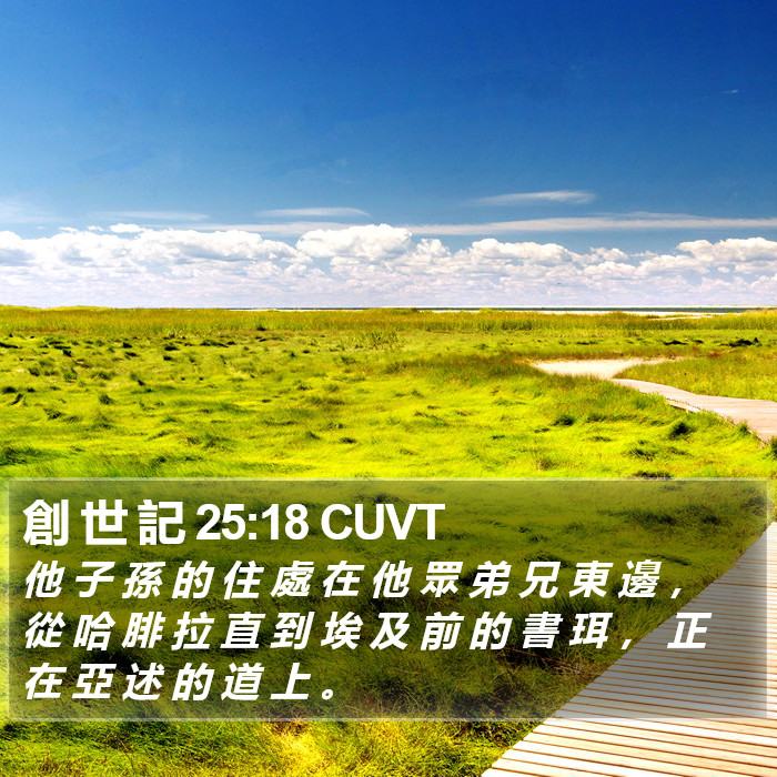 創 世 記 25:18 CUVT Bible Study