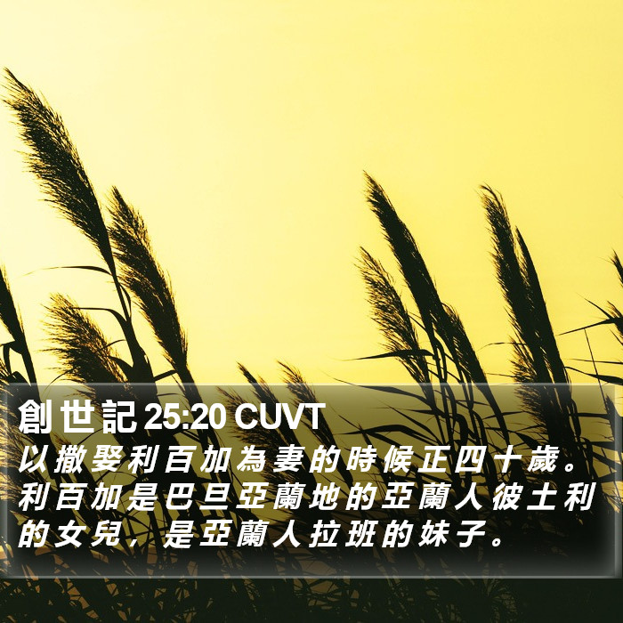 創 世 記 25:20 CUVT Bible Study