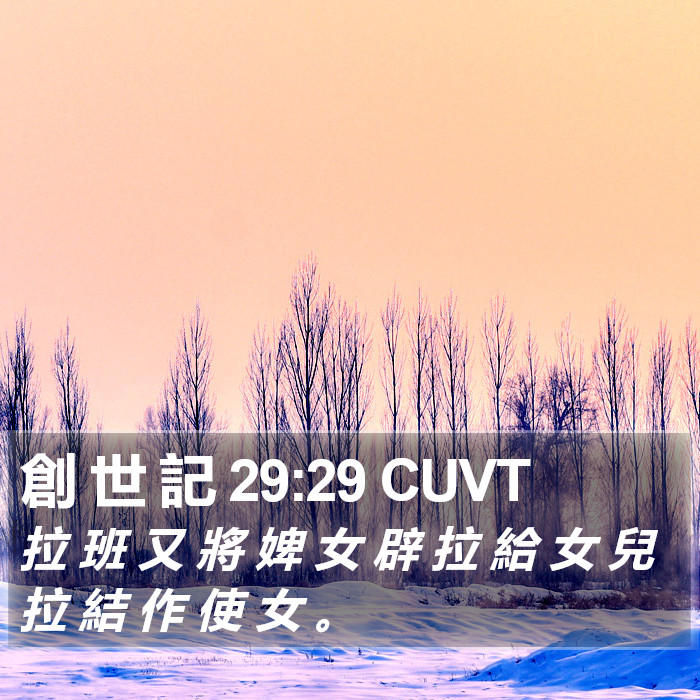 創 世 記 29:29 CUVT Bible Study