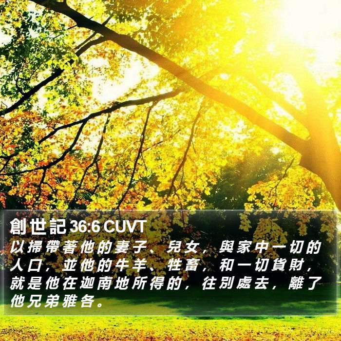 創 世 記 36:6 CUVT Bible Study