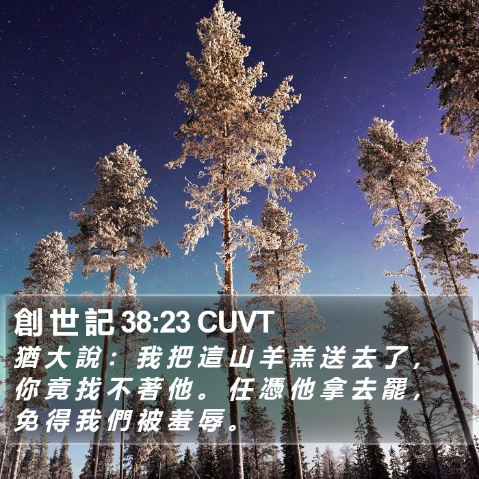 創 世 記 38:23 CUVT Bible Study