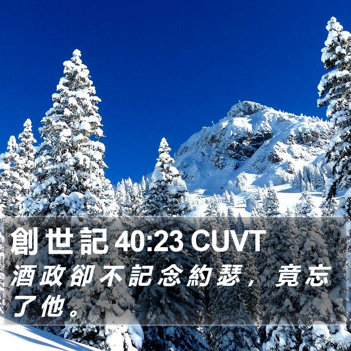 創 世 記 40:23 CUVT Bible Study
