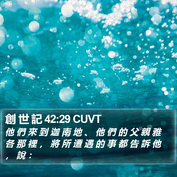 創 世 記 42:29 CUVT Bible Study