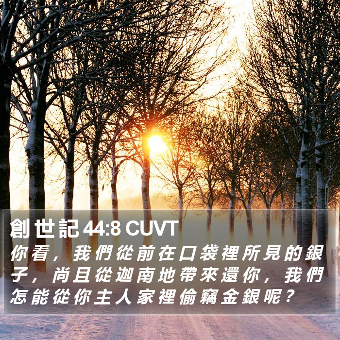 創 世 記 44:8 CUVT Bible Study