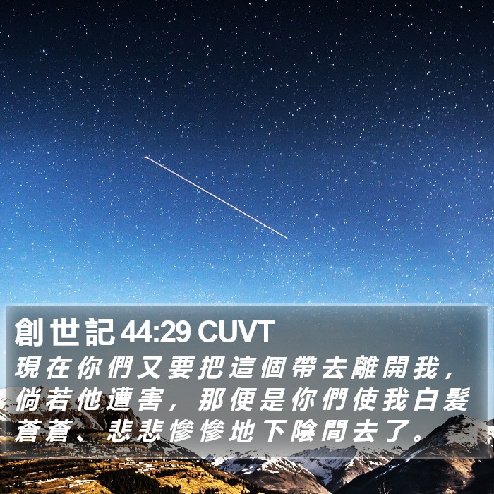 創 世 記 44:29 CUVT Bible Study