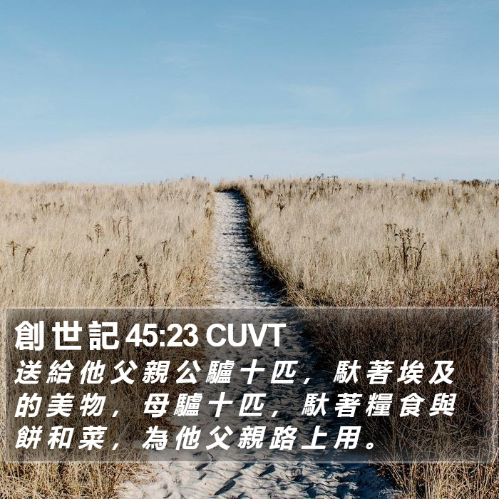 創 世 記 45:23 CUVT Bible Study