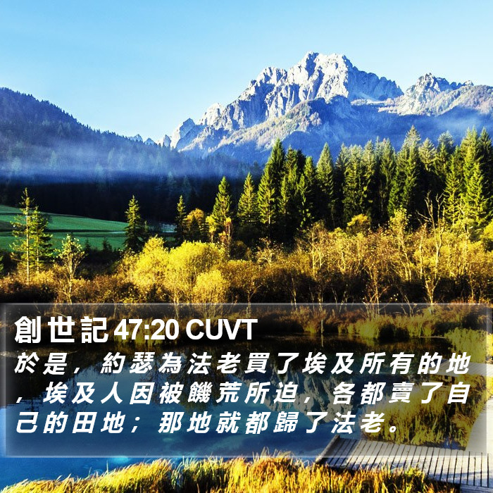 創 世 記 47:20 CUVT Bible Study