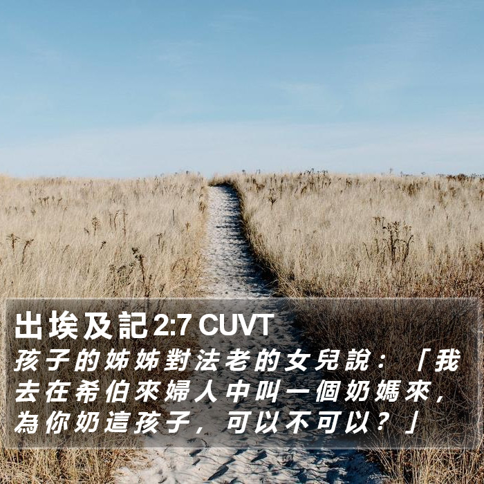 出 埃 及 記 2:7 CUVT Bible Study