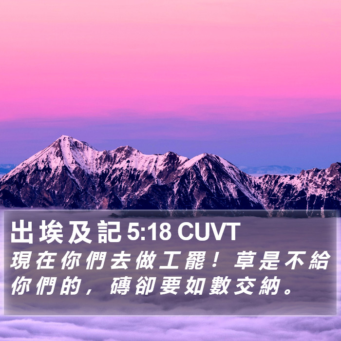 出 埃 及 記 5:18 CUVT Bible Study