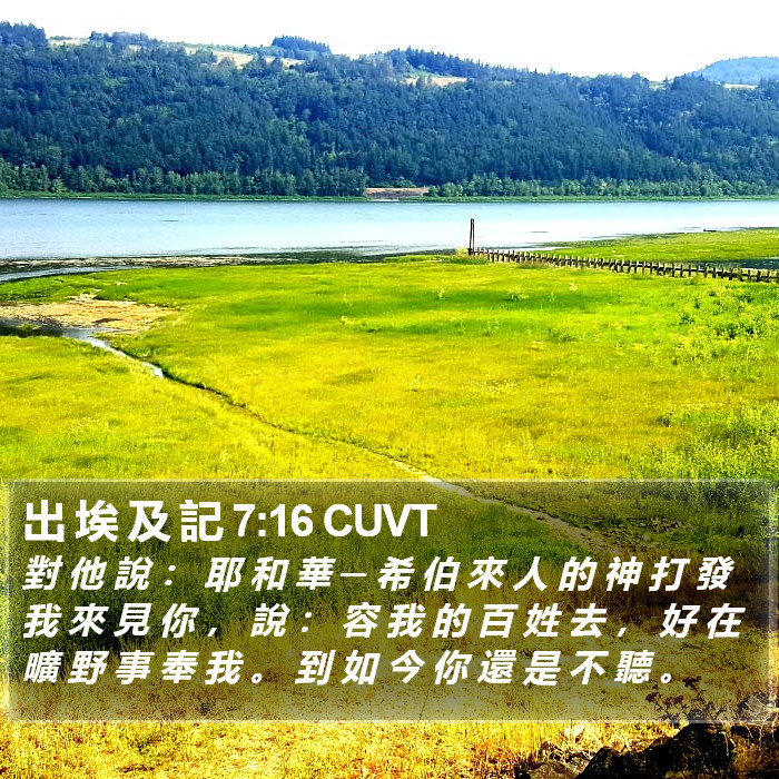 出 埃 及 記 7:16 CUVT Bible Study