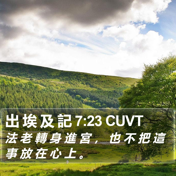 出 埃 及 記 7:23 CUVT Bible Study