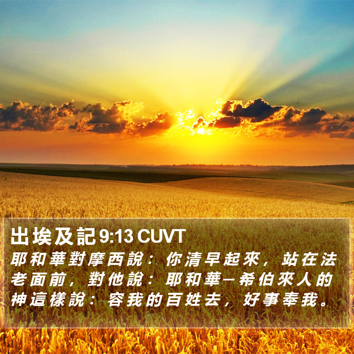 出 埃 及 記 9:13 CUVT Bible Study