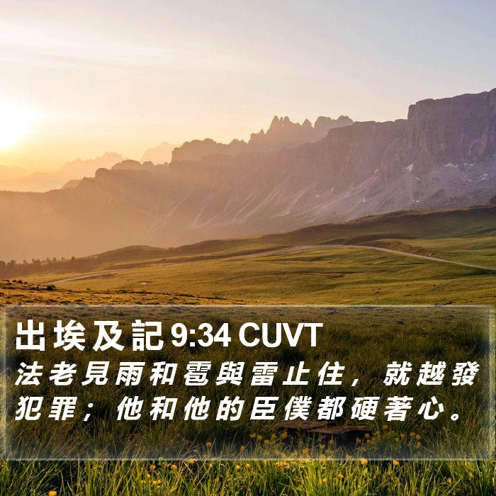 出 埃 及 記 9:34 CUVT Bible Study