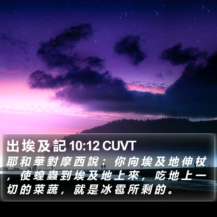 出 埃 及 記 10:12 CUVT Bible Study