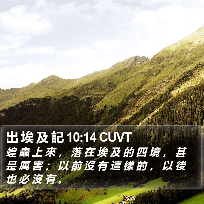 出 埃 及 記 10:14 CUVT Bible Study