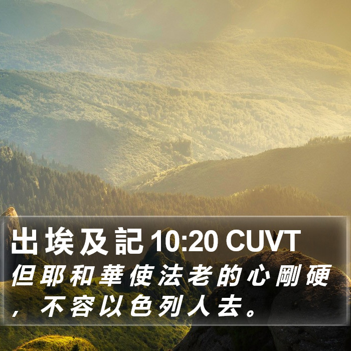 出 埃 及 記 10:20 CUVT Bible Study