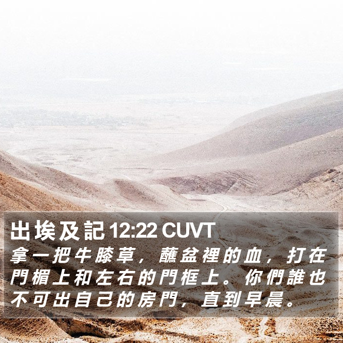出 埃 及 記 12:22 CUVT Bible Study