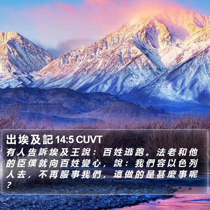 出 埃 及 記 14:5 CUVT Bible Study