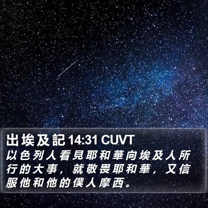 出 埃 及 記 14:31 CUVT Bible Study