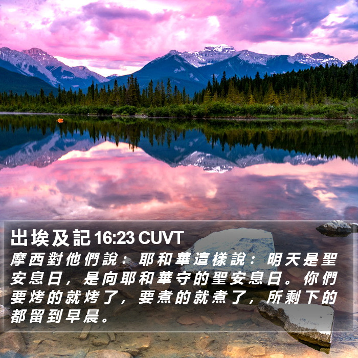 出 埃 及 記 16:23 CUVT Bible Study