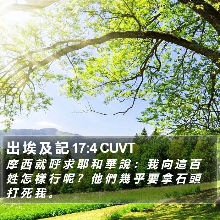 出 埃 及 記 17:4 CUVT Bible Study