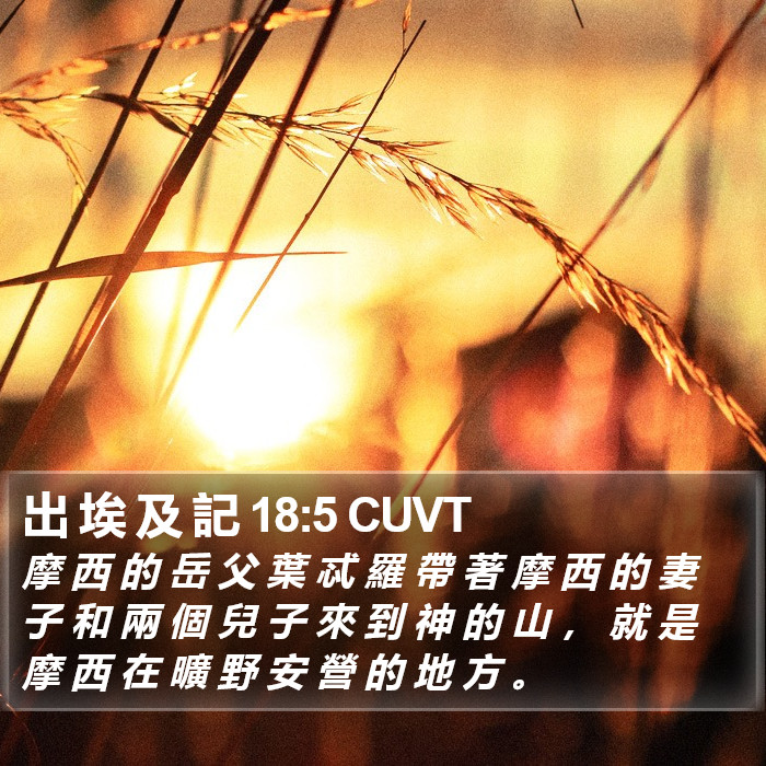 出 埃 及 記 18:5 CUVT Bible Study