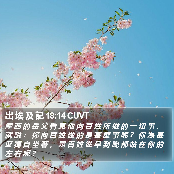 出 埃 及 記 18:14 CUVT Bible Study