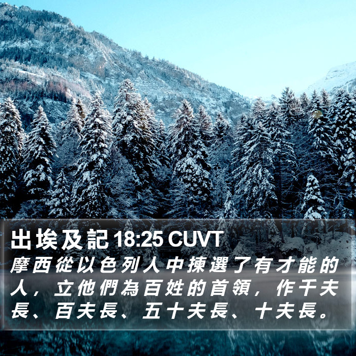 出 埃 及 記 18:25 CUVT Bible Study