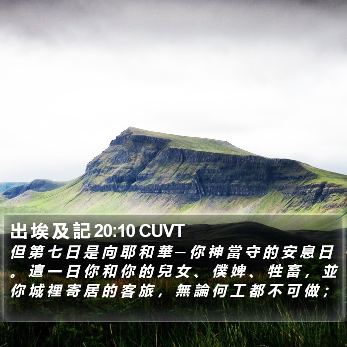出 埃 及 記 20:10 CUVT Bible Study
