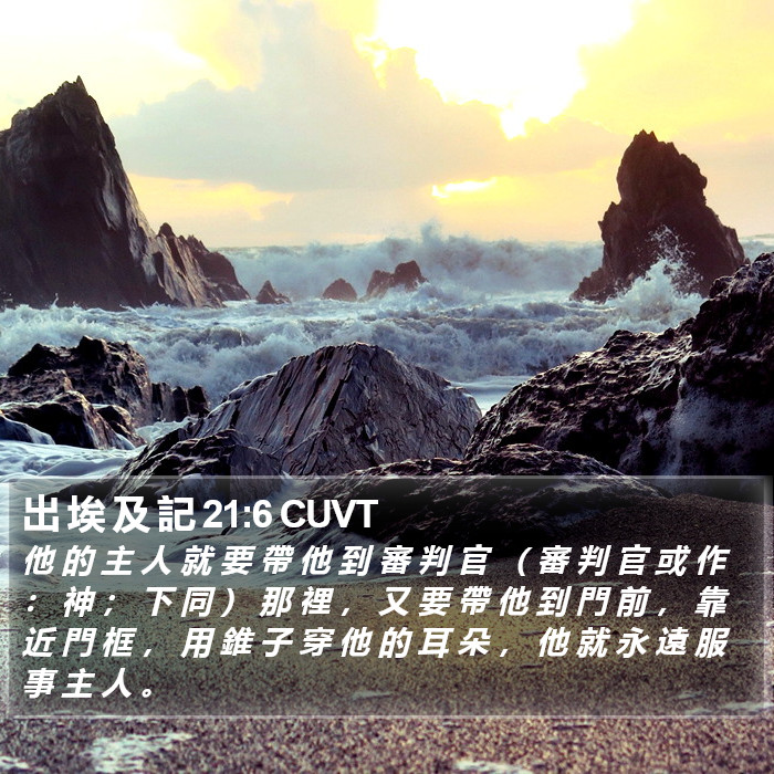 出 埃 及 記 21:6 CUVT Bible Study