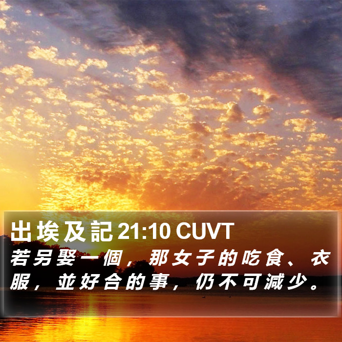 出 埃 及 記 21:10 CUVT Bible Study