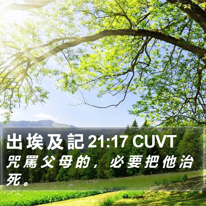 出 埃 及 記 21:17 CUVT Bible Study