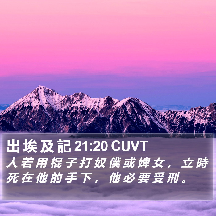 出 埃 及 記 21:20 CUVT Bible Study