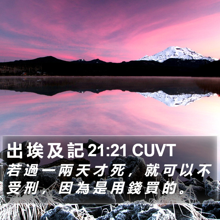 出 埃 及 記 21:21 CUVT Bible Study