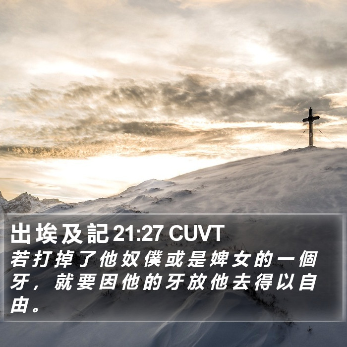 出 埃 及 記 21:27 CUVT Bible Study