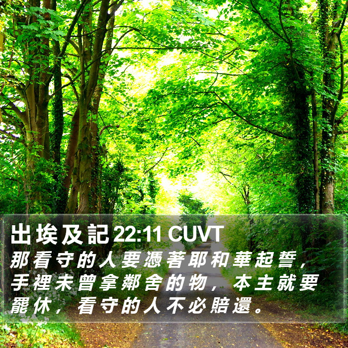 出 埃 及 記 22:11 CUVT Bible Study
