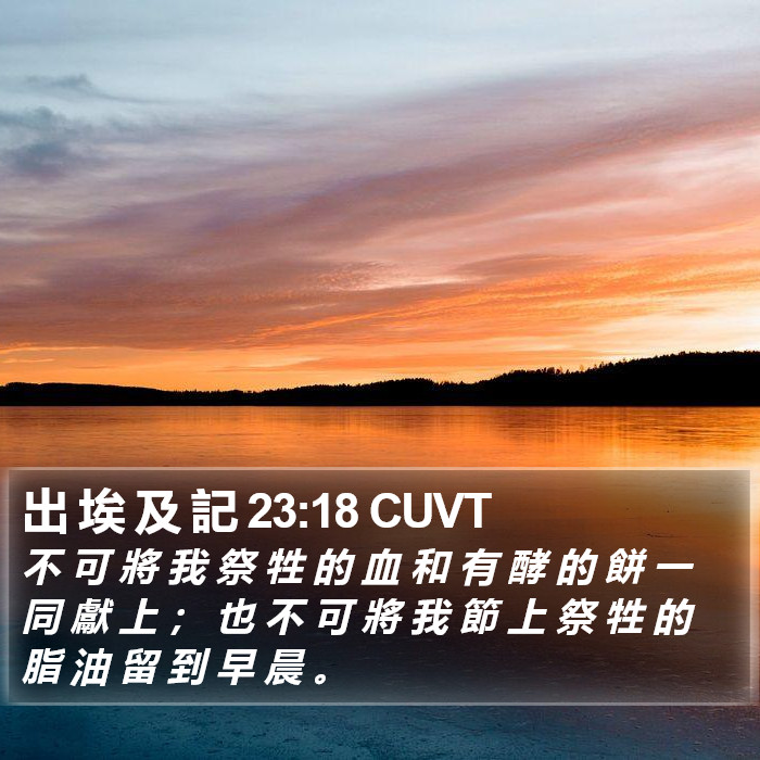 出 埃 及 記 23:18 CUVT Bible Study