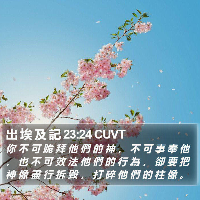 出 埃 及 記 23:24 CUVT Bible Study