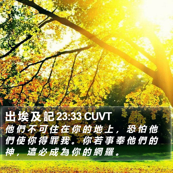 出 埃 及 記 23:33 CUVT Bible Study