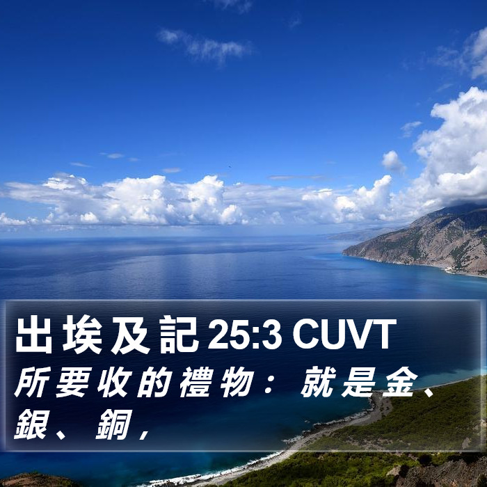 出 埃 及 記 25:3 CUVT Bible Study