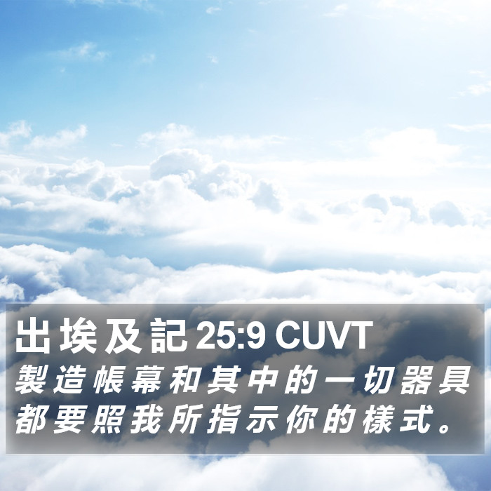 出 埃 及 記 25:9 CUVT Bible Study