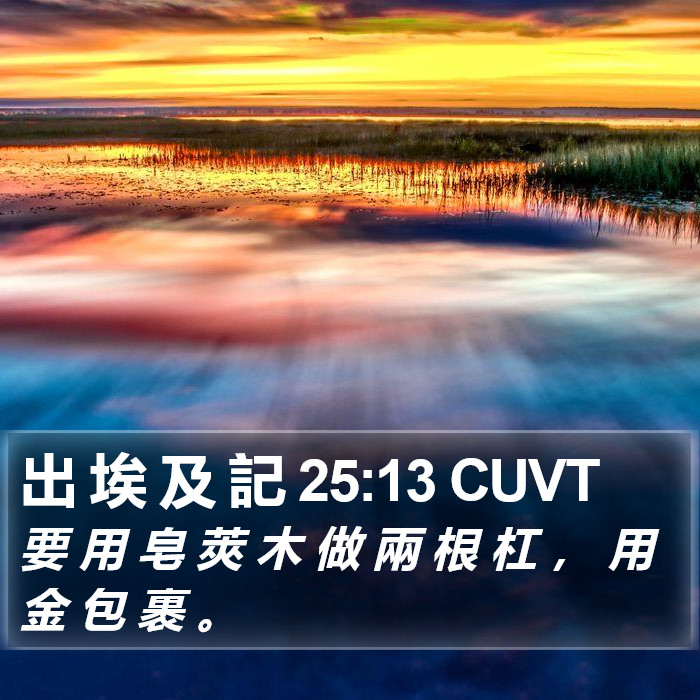 出 埃 及 記 25:13 CUVT Bible Study
