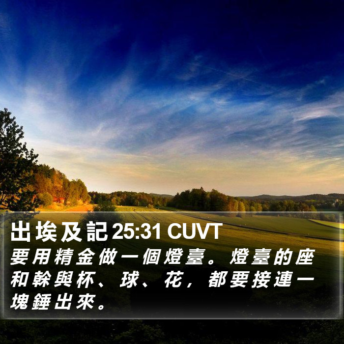 出 埃 及 記 25:31 CUVT Bible Study