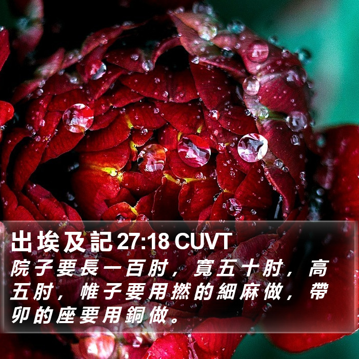 出 埃 及 記 27:18 CUVT Bible Study